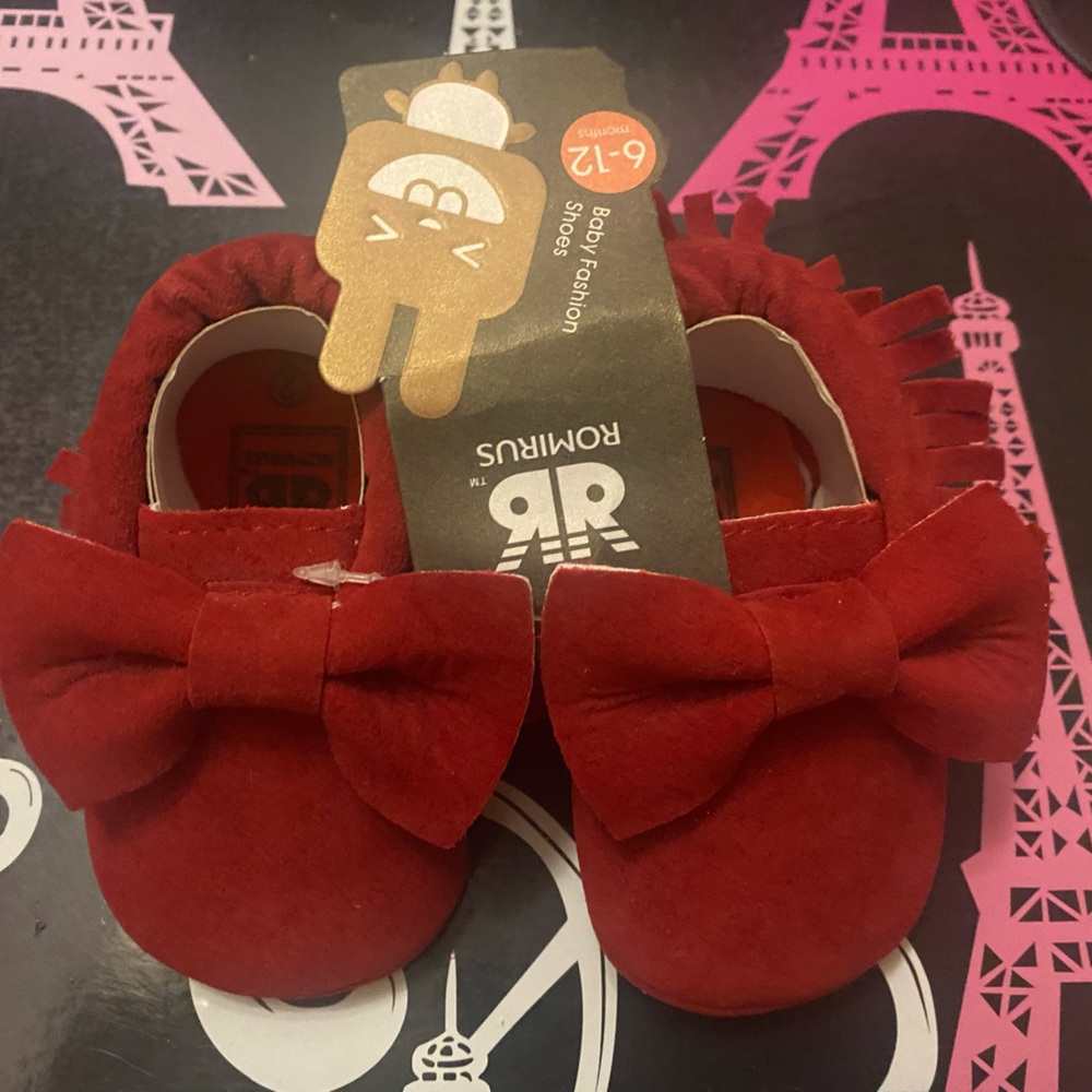Romirus Red Bow Baby Booties
